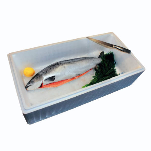 Polystyrene boxes for fish